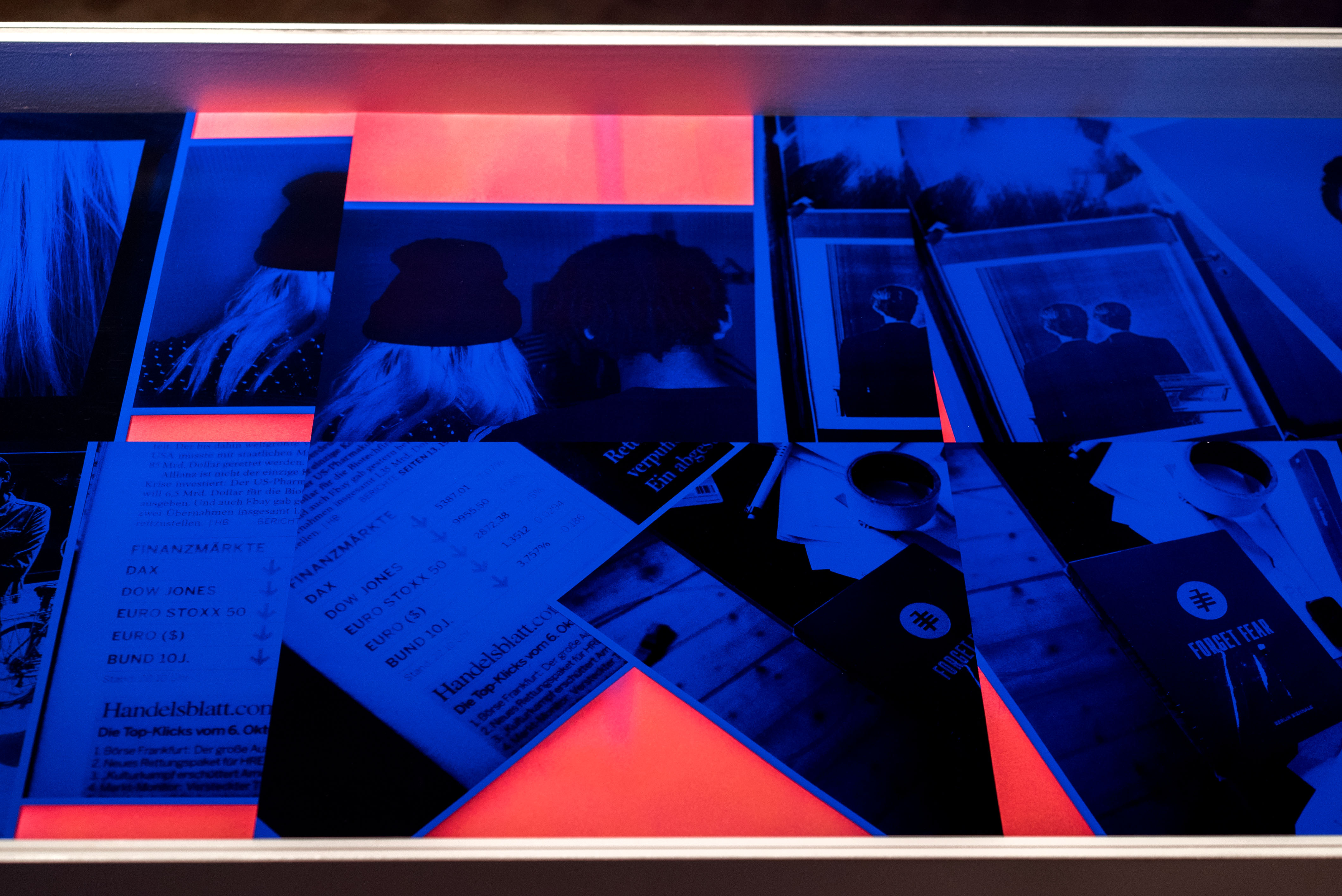 Stephan Machac GERMAN ANGST 2016 GERMAN ANGST Montage #2 - Inkjet print - 66.8 x 196.8 cm x 2- Installation view Museum Abteiberg